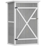 Aiat&ouml;&ouml;riistade kapp Outsunny 75x56x115cm, halli/valget v&auml;rvi