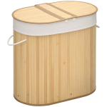 Pesukorv 100L Homcom 62,5x37x60,5cm, helepruun/valge v&auml;rv