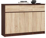 Kummut K140, 3 sahtlit ja 3 ust, pruun/kirju, 138 &times; 99 &times; 40 cm
