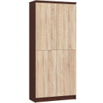 Kontoririiul R80 CLP, 2 ust ja 8 riiulit, pruun/tammev&auml;rvi, 80 &times; 180 &times; 35 cm