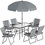 Aiam&ouml;&ouml;blikomplekt, 8-osaline, 6 tooli, 119 &times; 70 &times; 68 cm