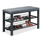 Esikupink Relaxdays 10049985_1507, 6&ndash;8 paarile, Must/hall, 82 &times; 50,5 &times; 33 cm