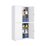 Dokumendikapp SONGMICS OMC016G01, 4 ust, 5 riiulit, Valge, 40 &times; 80 &times; 180 cm