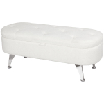 Pehme pink hoiukarvutiga Homcom 114x47x46,5cm, valge/h&otilde;bedane