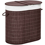 Pesukorv 100L Homcom 62,5x37x60,5cm, pruuni/valge v&auml;rvi