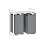 Pesukorv riiuliga 46L., valge/hall