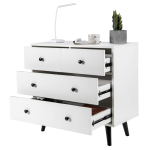 Kummut 80x39,5x76cm, valge/must v&auml;rv