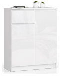 Kummut K80, 2 ust ja 1 sahtel, Valge, 80 &times; 99 &times; 40 cm