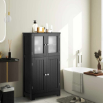 Vannitoakapp, 4 riiulit, Must, 58 &times; 109 &times; 30 cm