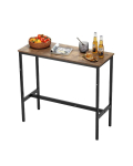 Baarilaud metallraamiga, pruun ja must, 39x16x35,5 tolli.