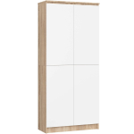 Kontoririiul-kapp CLP R80, 2 ust, 8 riiulit, pruuni ja valget v&auml;rvi, 80 &times; 180 &times; 35 cm