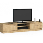 TV-alus CLP, 2 ust, 4 riiulit, tammepuidu v&auml;rvi, 160 &times; 33 &times; 40 cm