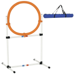 Koera h&uuml;pper&otilde;ngas PawHut 74,5x66x91cm, valge/oranž
