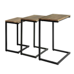 3 kohvilaua komplekt., must/pruun v&auml;rv