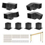 Pergola kronsteinid, s&uuml;sinikterasest, 92x92 mm, 8 tk, v&auml;listingimustes kasutatavatele puitkonstruktsioonidele