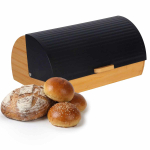Leivakarp Relaxdays, Avatava kaanega, Must, 37,5 &times; 19 &times; 26,5 cm