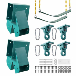 Kiigekomplekt VEVOR, A-kujuline, 2 kinnitust, 2 istet, 4 riputit, Roheline, 110 &times; 100 &times; 48 mm