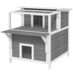 Kassimaja PawHut 64x87x76cm, halli/valget v&auml;rvi
