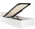 Liistudega voodi NORE CLP, 90x200 cm, valge
