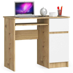 Arvutilaud PIKSEL, parempoolne, 1 sahtel, valge/pruuni, 90 &times; 77 &times; 50 cm