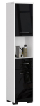 Vannitoakapp FIN 2D 1SZ 1W, valge/musta, 30 &times; 140 &times; 30 cm
