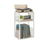P&otilde;randariiul VASAGLE LET275W01, 3 astet, kuni 100 plaati, Valge, 43 &times; 69 &times; 30 cm