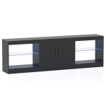 Telerialus, 3-osaline modulaarne, Must, 195 &times; 30 &times; 55 cm