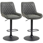 Komplekt 2 Homcom baaritooliga 51x59x117cm, musta/tumehall v&auml;rvi