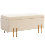 Pehme pink hoiukastiga Homcom 100x40x42cm, liiva/kuldse v&auml;rviga