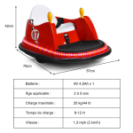 Laste elektriauto 57x75x42cm, punane/must v&auml;rv