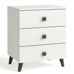 &Ouml;&ouml;kapp MOBI K03, 3 sahtlit, valge/must, 40 &times; 58 &times; 37 cm