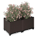 Taimekast Relaxdays, 60 l, Pruun/must, 80 &times; 38 &times; 40 cm