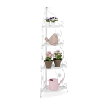 Nurgapealne lillealus Relaxdays, 4 riiulit, Valge, 31 &times; 113,5 &times; 31 cm