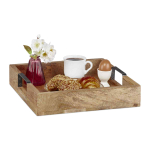 Serveerialus Relaxdays, 2 k&auml;epidet, Pruun/must, 35 &times; 7,5 &times; 35 cm