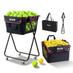 Tennisepallikorv VEVOR HN001, 175 tennisepalli v&otilde;i 290 pickleball&rsquo;i, Must, 62 &times; 18 &times; 41 cm