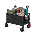 Kokkupandav k&auml;sik&auml;ru SONGMICS GFW115B01, 150 l, kuni 150 kg, 4 ratast, Must, 80,8 &times; 93,5 &times; 49,4 cm
