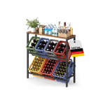 Joogikastide riiul SONGMICS, 2 tasandit, 6 kastile, 40 &times; 117,3 &times; 105,4 cm