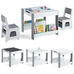Laste laua ja toolide komplekt, 2 tooli, 2 kasti, 61 &times; 61 &times; 56 cm