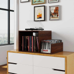 Plaadim&auml;ngija alus, kuni 145 plaati, Pruun, 66 &times; 67 &times; 45 cm