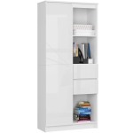 Kontoririiul CLP R15, 7 riiulit, 1 uks ja 2 sahtlit, valge, 80 &times; 180 &times; 35 cm