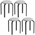 Taburettide komplekt, 4 tk, Hall/must, 40 &times; 45 &times; 40 cm