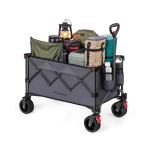 Kokkupandav k&auml;sik&auml;ru SONGMICS GFW115B01, 150 l, kuni 150 kg, 4 ratast, Hall, 80,8 &times; 93,5 &times; 49,4 cm
