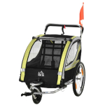 Jalgrattahaagis lastele Homcom 142x75x101cm., must/kollane