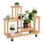 Ratastel lillealus 5 riiuliga 79x95x36cm., helepruun/must