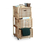 Riiul 3 sektsiooniga ratastel 91.5x40.4x40.4cm., helepruun