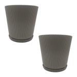 Lillepottide komplekt Relaxdays, 2 tk alustega, 20 &times; 20 cm