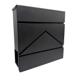 Postkast Relaxdays 10051664_46, ajalehesektsiooniga, Must, 37 &times; 37 &times; 11 cm