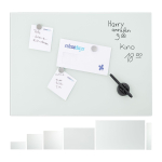 Klaasist magnettahvel Relaxdays, 3 magnetit ja marker