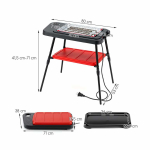 Elektrigrill, 2 k&uuml;psetuspinda, 80 &times; 53 &times; 41,5&ndash;70 cm