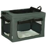 Koerte transpordikott PawHut 60x42x42cm, tumeroheline/must v&auml;rv